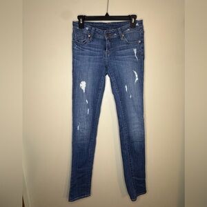 Genetic Denim Skinny Jeans Women’s Size 26 Distressed Dark Wash